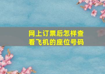 网上订票后怎样查看飞机的座位号码