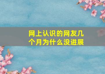 网上认识的网友几个月为什么没进展