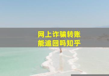 网上诈骗转账能追回吗知乎