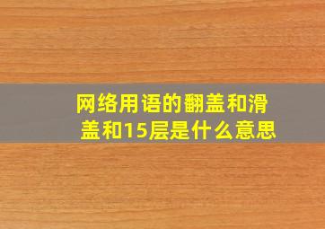 网络用语的翻盖和滑盖和15层是什么意思