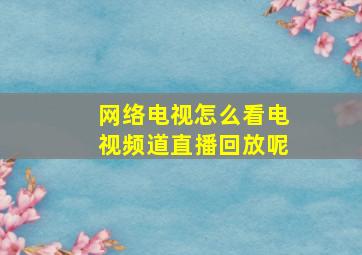 网络电视怎么看电视频道直播回放呢