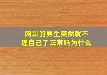 网聊的男生突然就不理自己了正常吗为什么