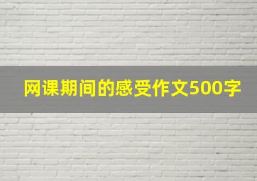 网课期间的感受作文500字