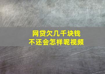 网贷欠几千块钱不还会怎样呢视频