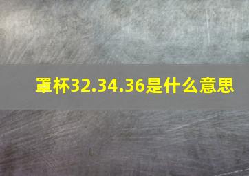 罩杯32.34.36是什么意思