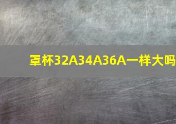 罩杯32A34A36A一样大吗