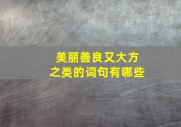 美丽善良又大方之类的词句有哪些