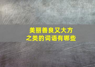 美丽善良又大方之类的词语有哪些