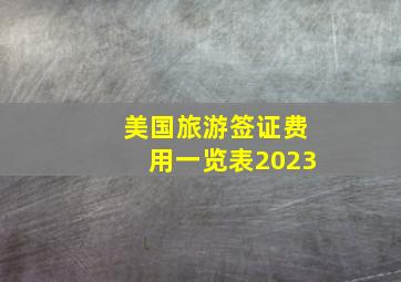 美国旅游签证费用一览表2023