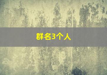 群名3个人