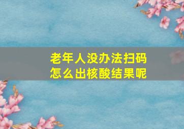 老年人没办法扫码怎么出核酸结果呢