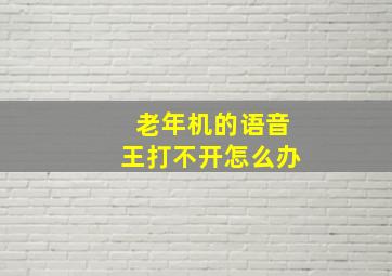 老年机的语音王打不开怎么办