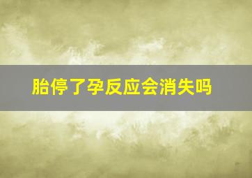 胎停了孕反应会消失吗