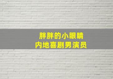 胖胖的小眼睛内地喜剧男演员