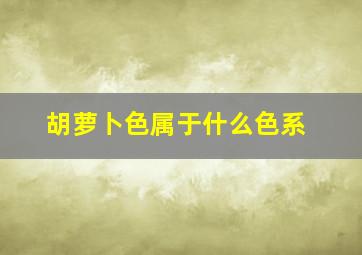 胡萝卜色属于什么色系