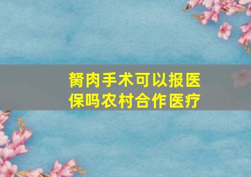 胬肉手术可以报医保吗农村合作医疗