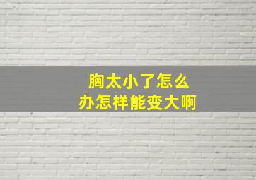 胸太小了怎么办怎样能变大啊