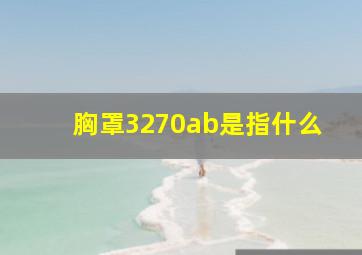 胸罩3270ab是指什么