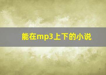 能在mp3上下的小说