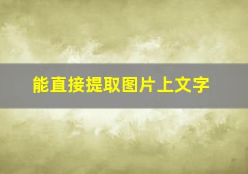 能直接提取图片上文字