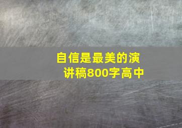 自信是最美的演讲稿800字高中