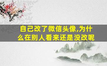 自己改了微信头像,为什么在别人看来还是没改呢