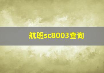 航班sc8003查询