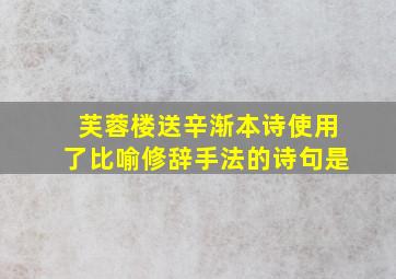 芙蓉楼送辛渐本诗使用了比喻修辞手法的诗句是