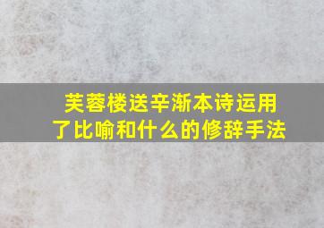 芙蓉楼送辛渐本诗运用了比喻和什么的修辞手法