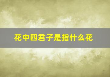 花中四君子是指什么花