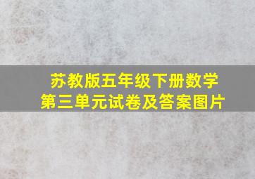 苏教版五年级下册数学第三单元试卷及答案图片