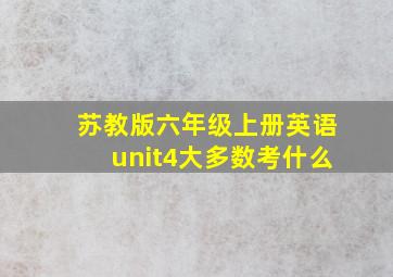 苏教版六年级上册英语unit4大多数考什么