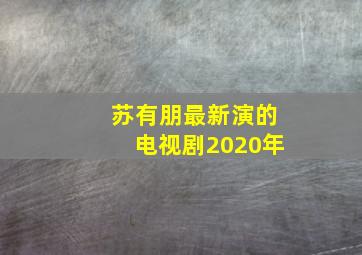 苏有朋最新演的电视剧2020年