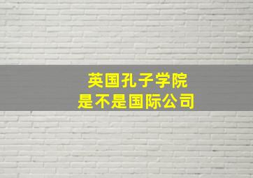 英国孔子学院是不是国际公司