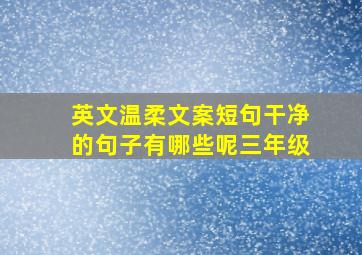 英文温柔文案短句干净的句子有哪些呢三年级