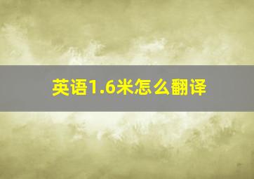 英语1.6米怎么翻译