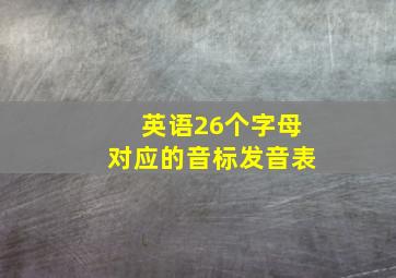 英语26个字母对应的音标发音表