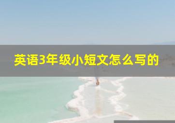 英语3年级小短文怎么写的