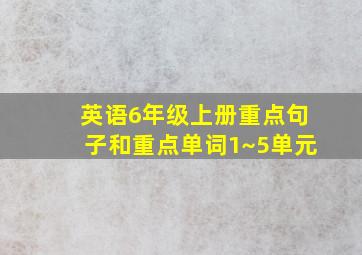 英语6年级上册重点句子和重点单词1~5单元