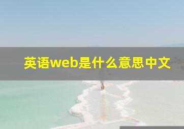 英语web是什么意思中文