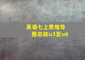 英语七上思维导图总结u3至u6