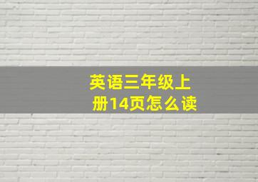 英语三年级上册14页怎么读