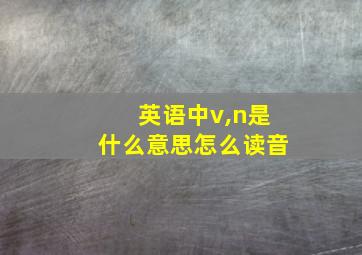 英语中v,n是什么意思怎么读音