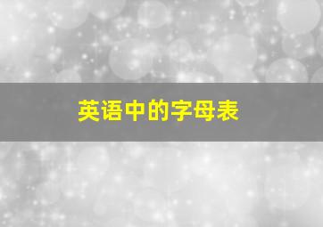 英语中的字母表