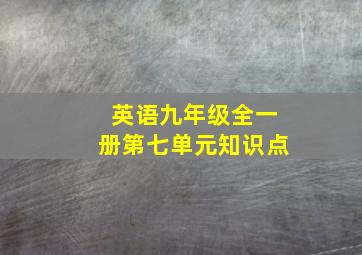 英语九年级全一册第七单元知识点