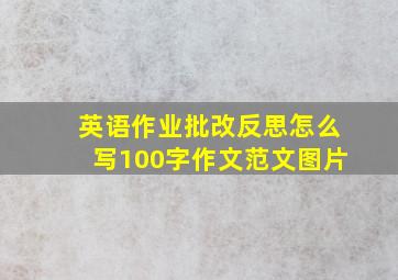 英语作业批改反思怎么写100字作文范文图片