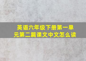 英语六年级下册第一单元第二篇课文中文怎么读