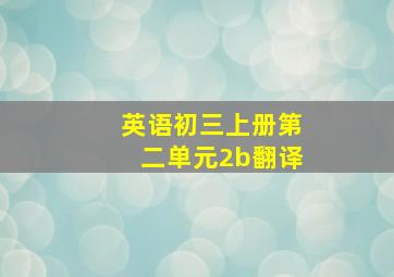 英语初三上册第二单元2b翻译