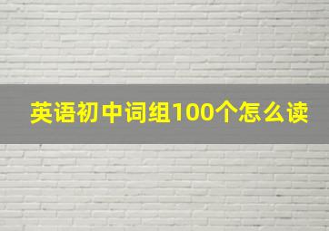 英语初中词组100个怎么读