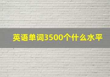 英语单词3500个什么水平